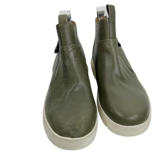 VIONIC Brinkely Side Zip Leather Sneaker Bootie Olive Green Camo Size 8 - Picture 4 of 8